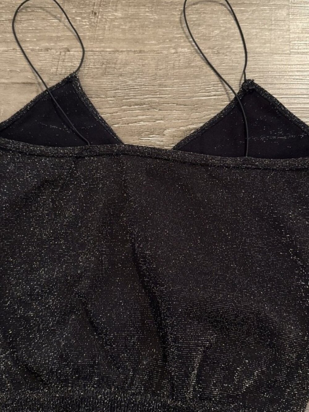 Black Gold Metallic Sparkle Crop - Picture 2 of 2